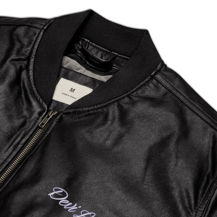 Faux Leather Bomber Jacket product image (8)