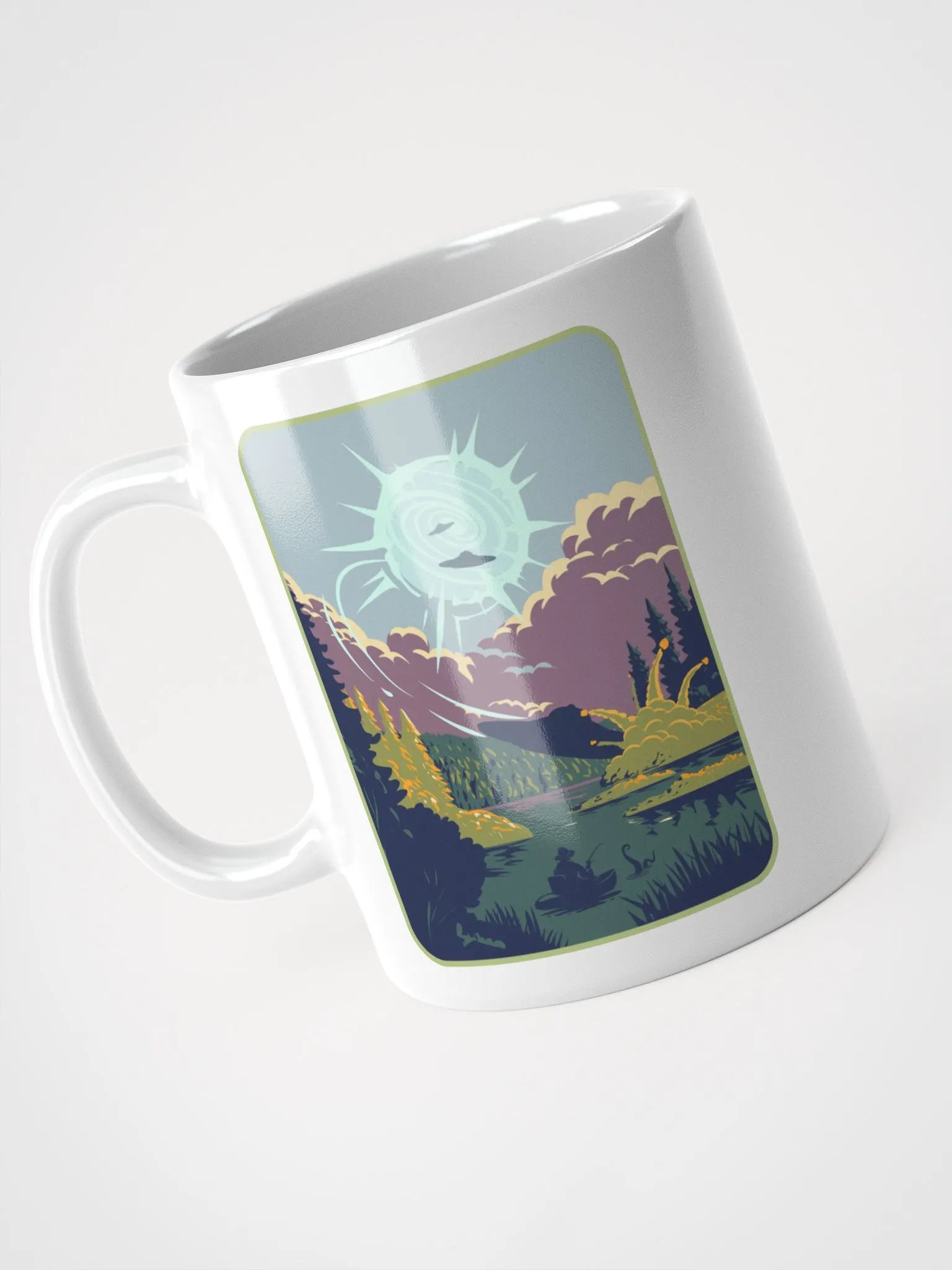 UFO Fishing White Mug product image (1)