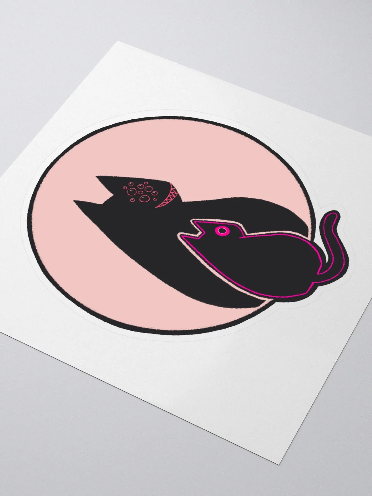 Black Cat + Shadow - Drawtober 2023 Sticker product image (3)