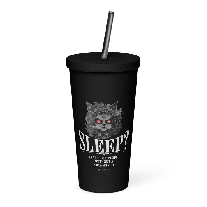 Sleepless Hustle: Intense Cat Eyes Insulated Tumbler product image (1)