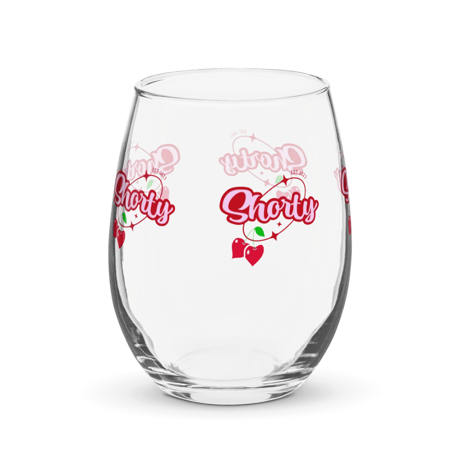 Miss Shorty Heart Shaped Cherries Logo Wine Glass product image (4)