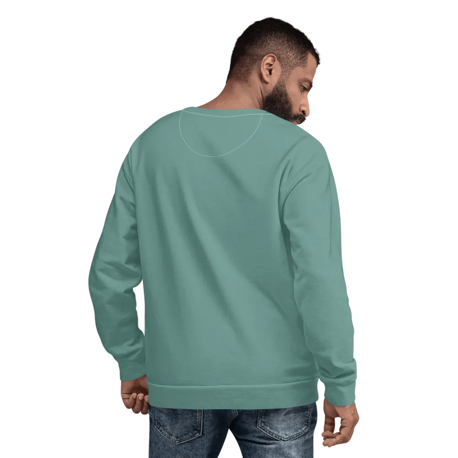 Plain Medium Teal Green Soft Summer Unisex Recycled Polyester Heavyweight Premium Sweatshirt by Treasure Pie product image (9)