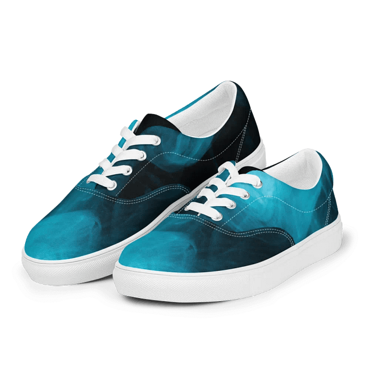 Ethereal Blue Smoke Swirl Men's Canvas Shoes product image (1)