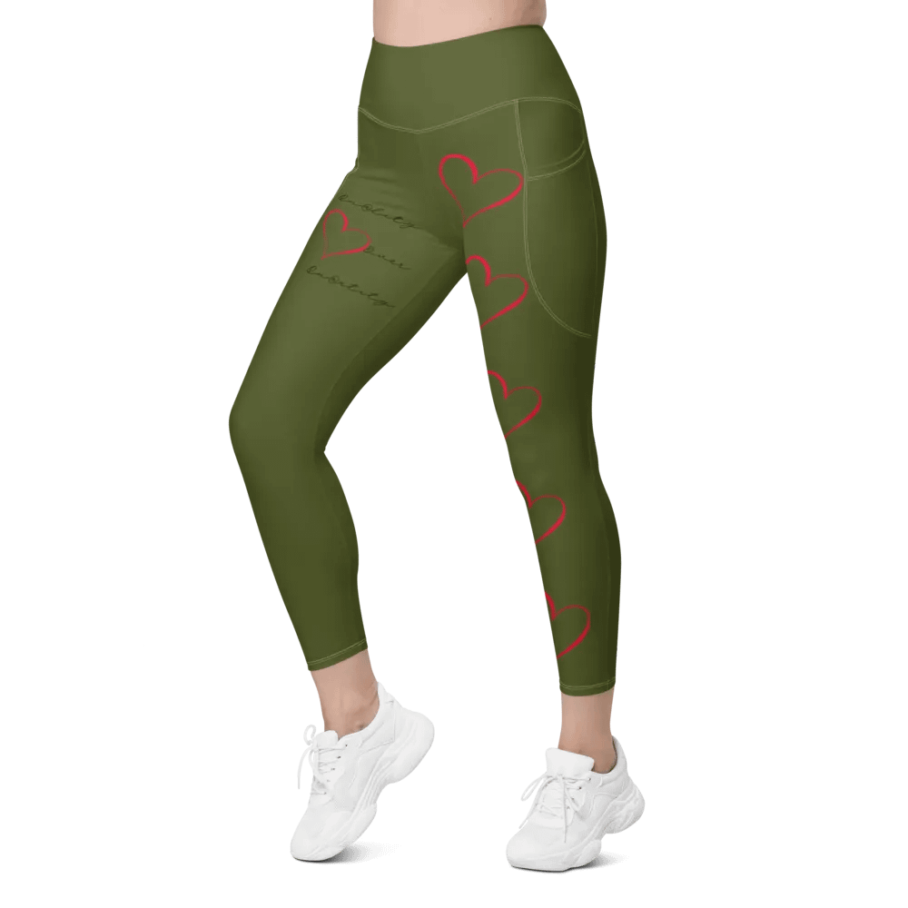 "Qu@lity He@rt" Leggings (Military Green) product image (4)