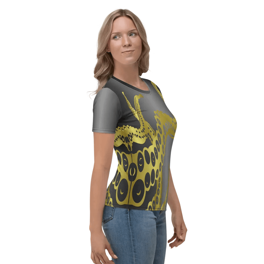 Octopus Tentacles Gold All Over Print T-shirt product image (3)