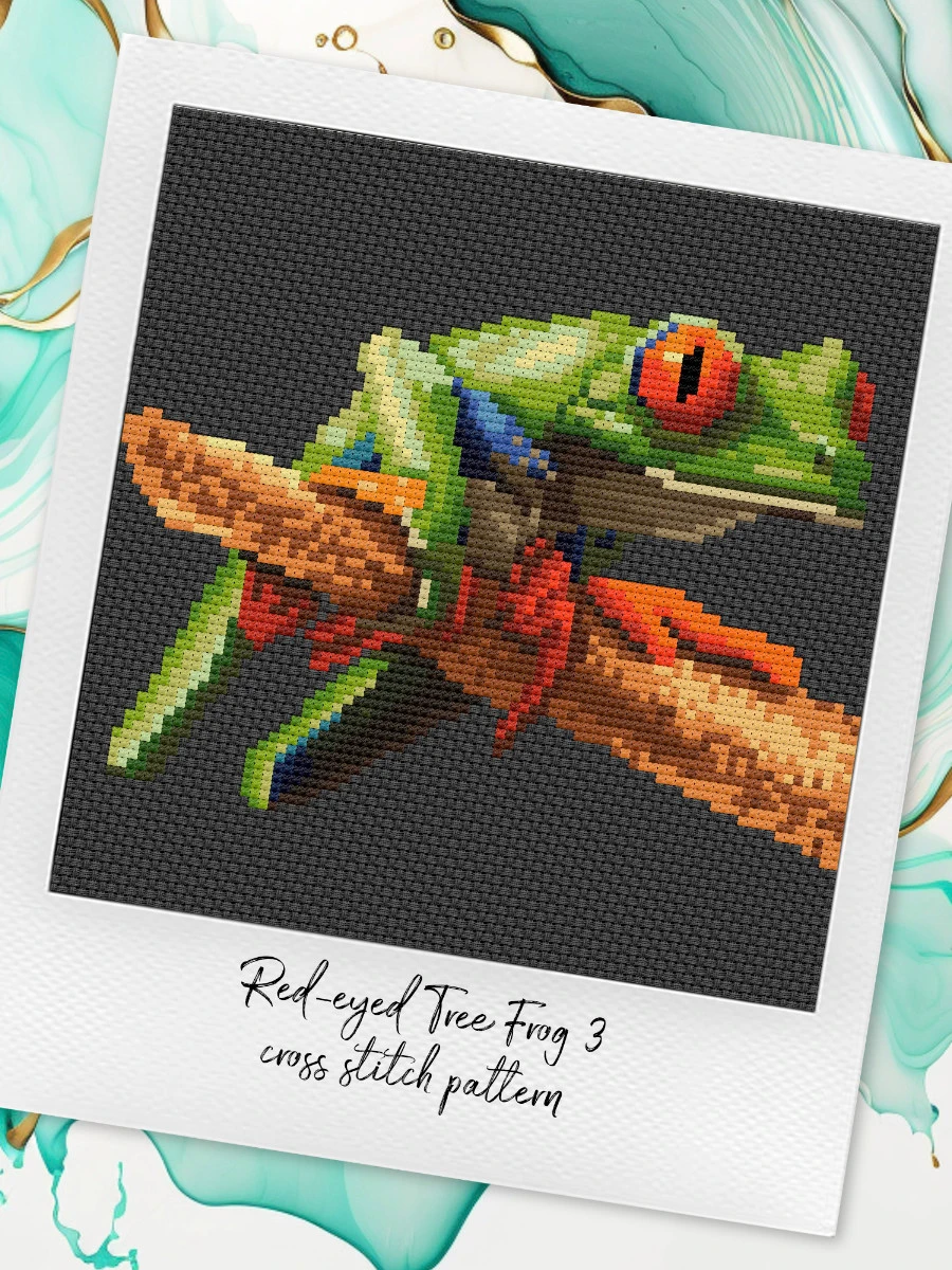 Red-eyed Tree Frog 3: Reptile Cross Stitch Pattern PDF product image (4)