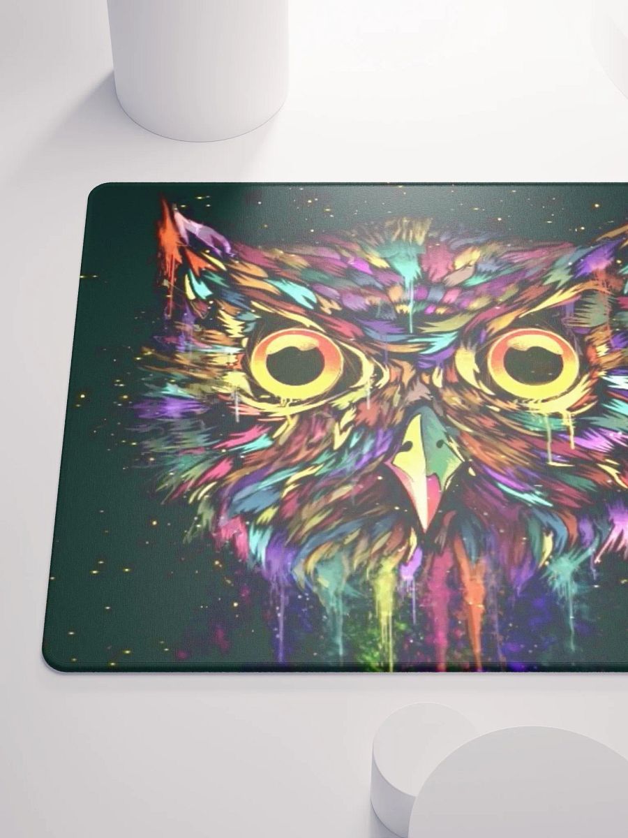Drippy Owl Gaming Mouse Pad (Black) product image (6)