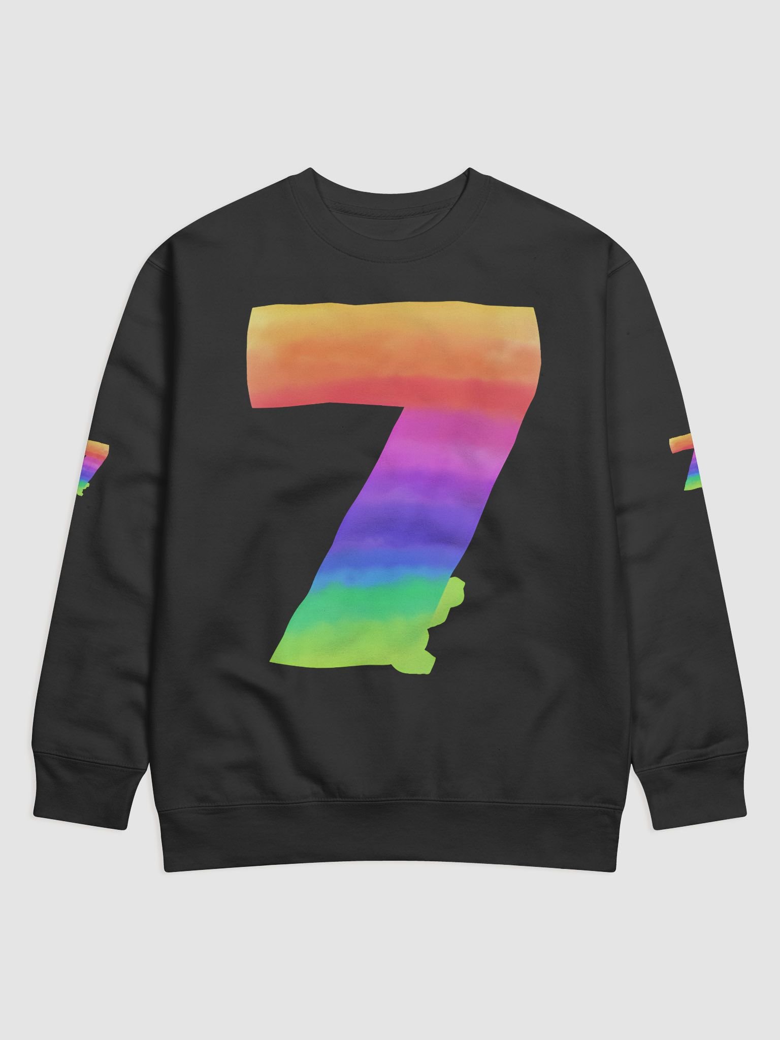 Rainbow Number 7 Sweatshirt – Minimalist Gradient Unisex Crewneck product image (7)