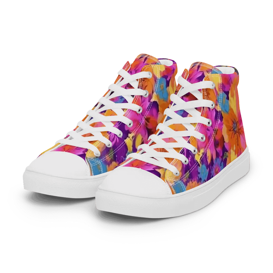 Abstract Floral Pastel _ Pink Purple _ Calceonova Streetwear _ Custom Woman high-Top Sneakers product image (8)