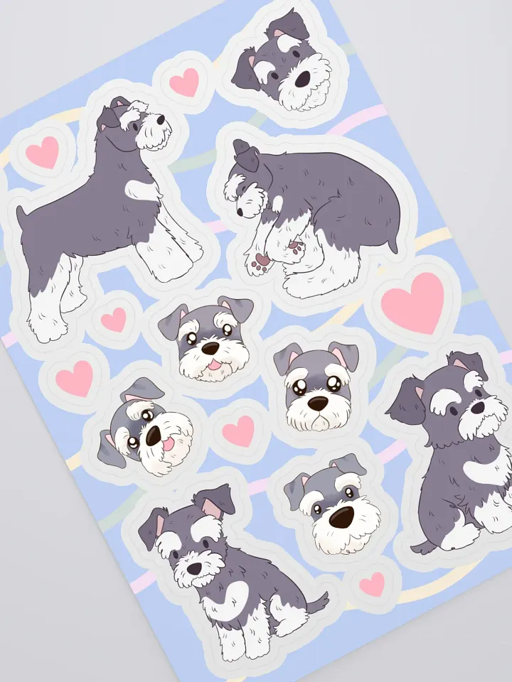 Schnauzer Love Kiss-Cut Sticker Sheet product image (2)