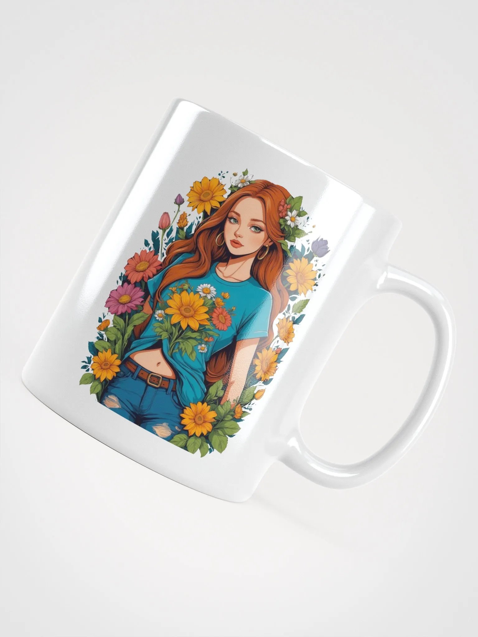 Bloomcore Flower Girl Coffee or Soup Mug - 11 oz - 15 oz - 20 oz - v1 product image (3)