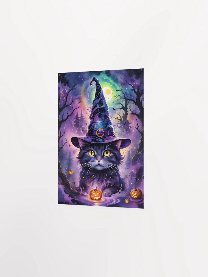 Fluffy Grey Cat Witch Poster product image (4)