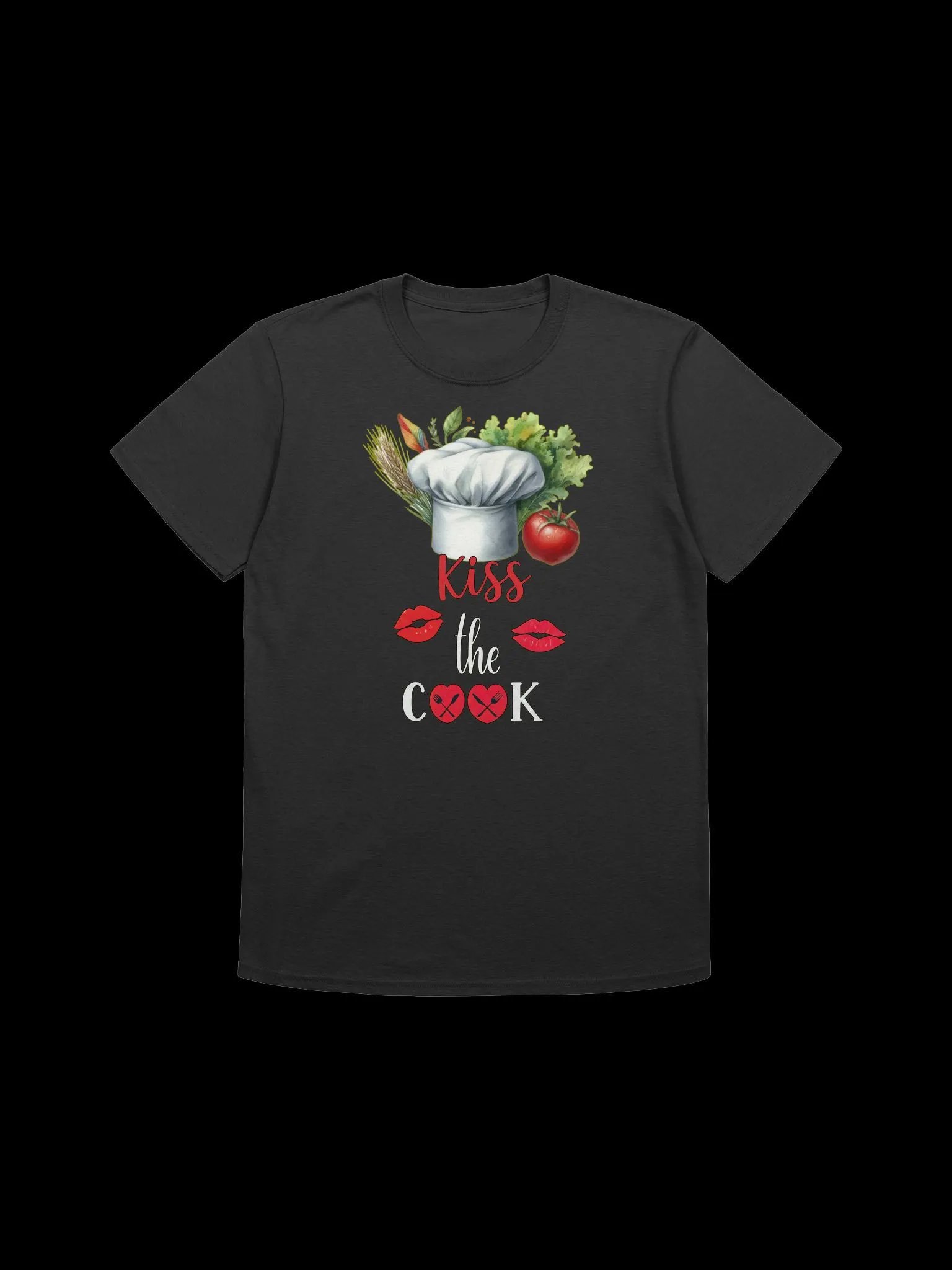 Food Lover-Kiss the Cook-Cute Kitchen Design T-Shirt product image (3)