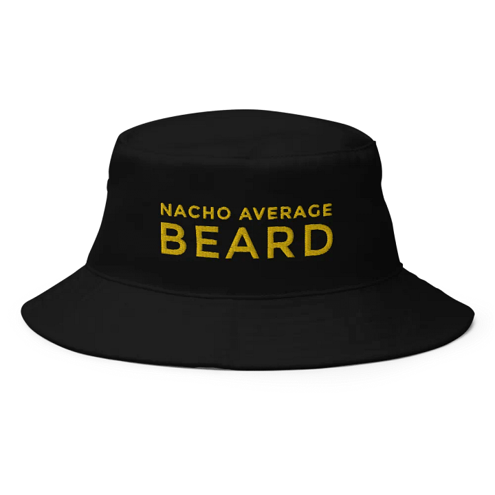 Nacho Average Beard Black Bucket Hat (Gold Embroidery) product image (1)