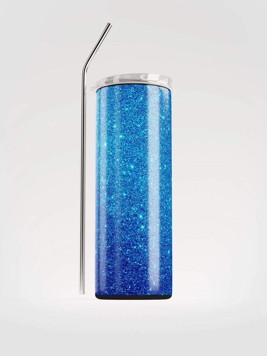 Sapphire Sparkle: Glitter Blue Stainless Steel Tumbler | Eco-Friendly 20oz with Reusable Straw product image (1)
