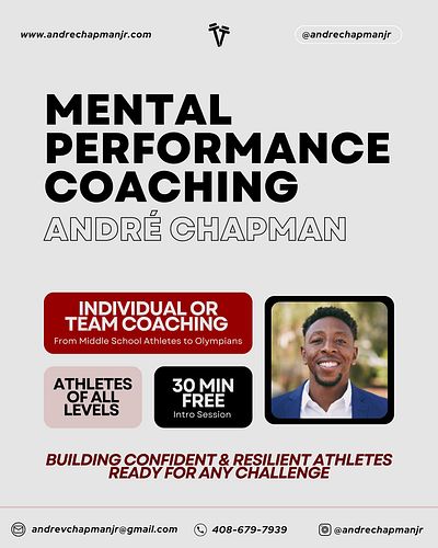 We are excited to partner with @andrechapmanjr to bridge the gap between physical and mental performance. Andre is available ...
