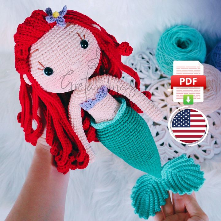 Little Mermaid Ariel Amigurumi Pattern (Digital Download) product image (1)