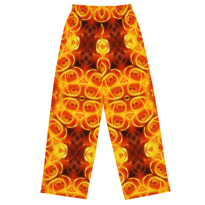 Orange Flower Petal Kaleidoscope Wideleg Pants product image (2)