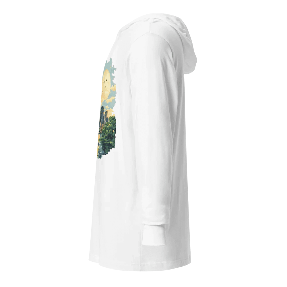 Toronto Vibes Unisex Hooded Tee – CN Tower Sunset product image (9)