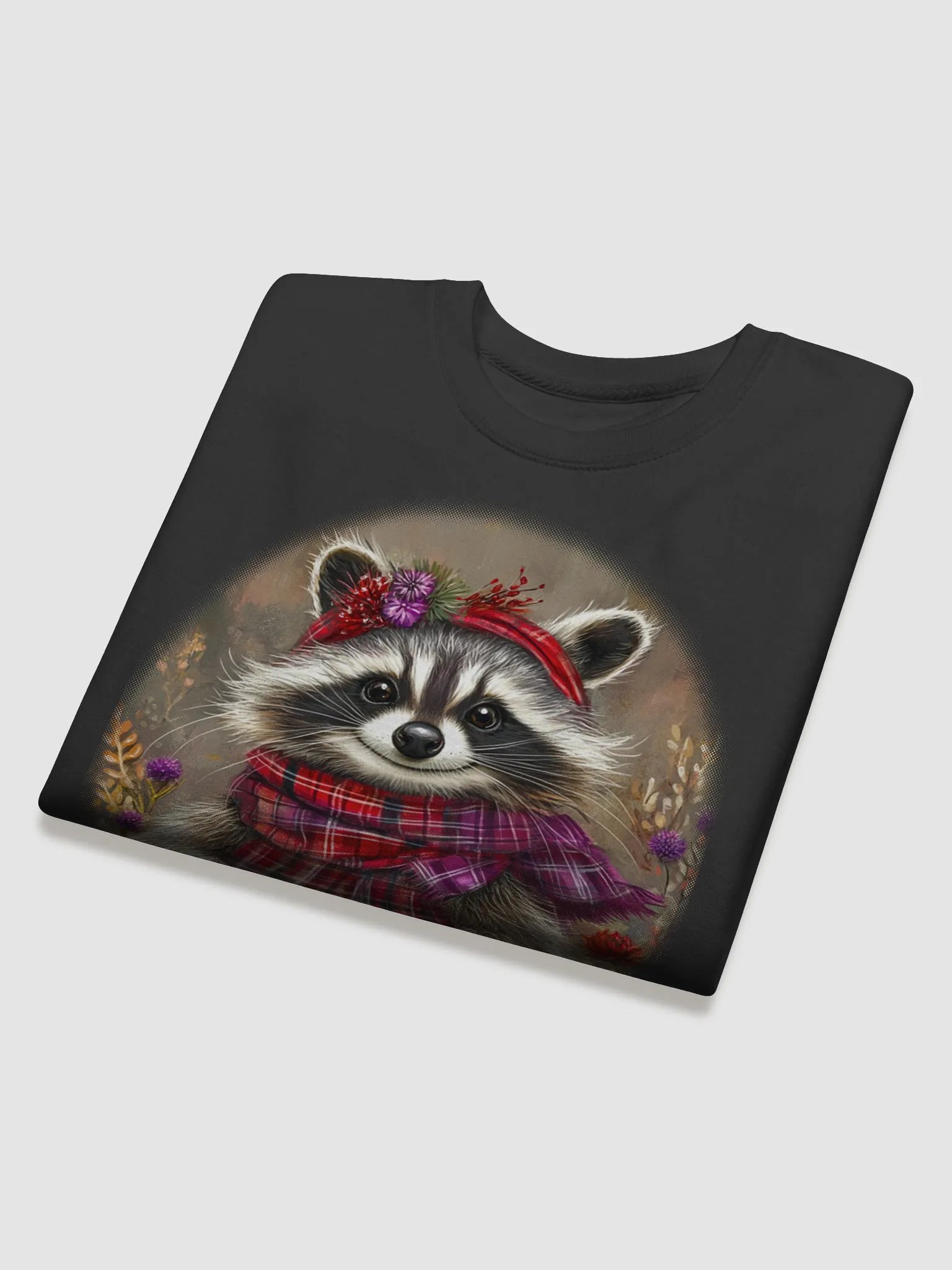 Whimsical Raccoon Plaid Sweatshirt product image (4)