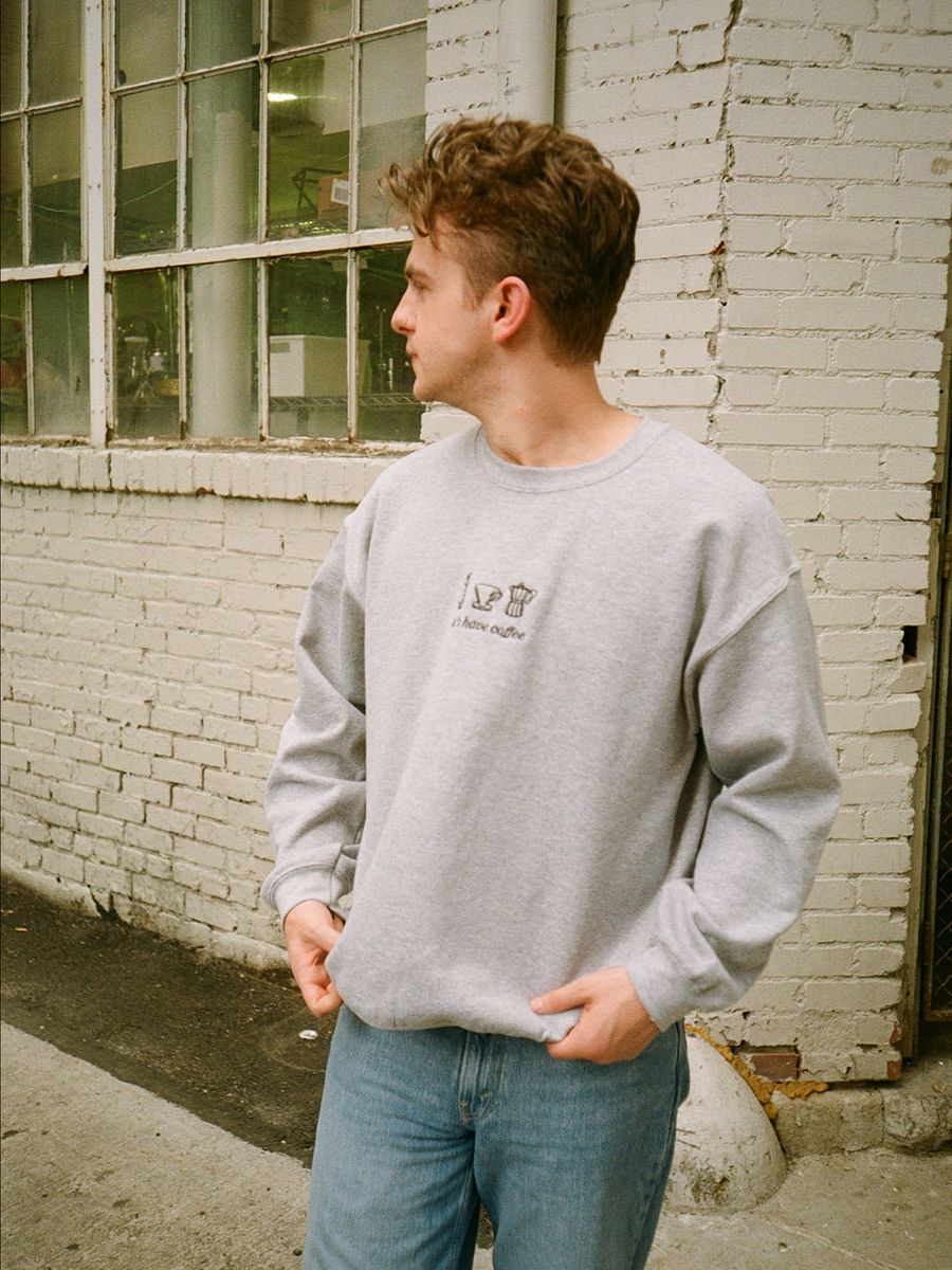 LETS HAVE COFFEE SWEATER (GREY + BLACK) product image (4)