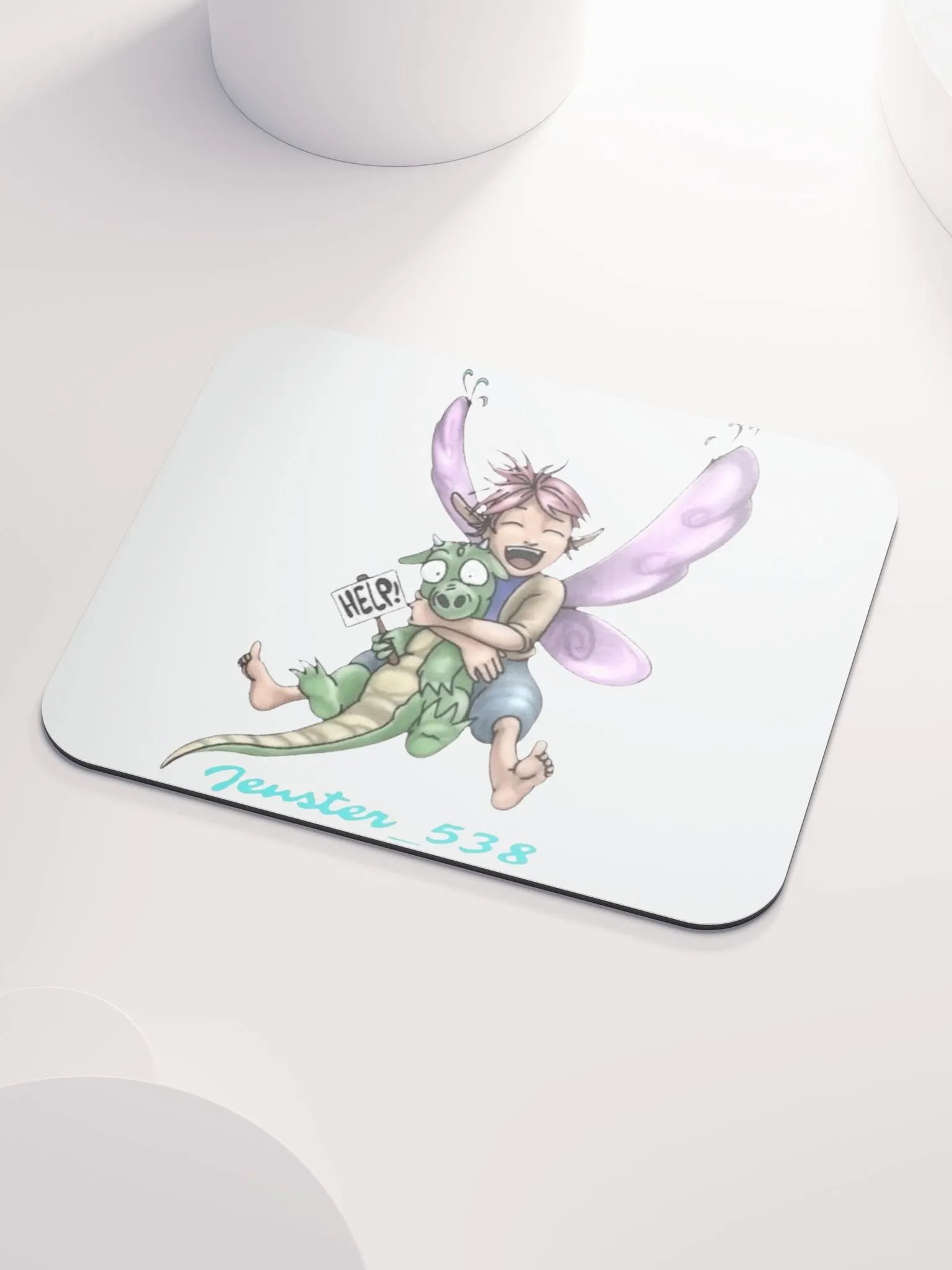 Whimsical Fairy and Dragon Mouse Pad product image (3)