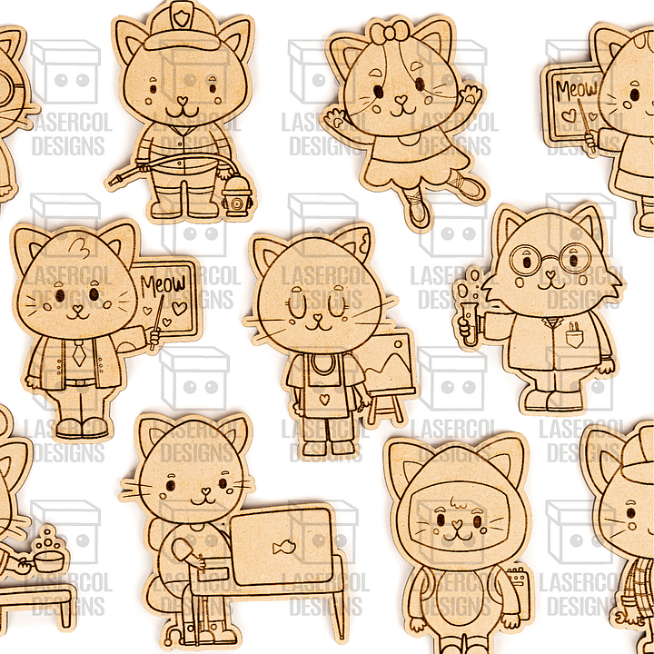 Cats Paint Kit DIY Cut Outs - Laser Cut Files product image (2)
