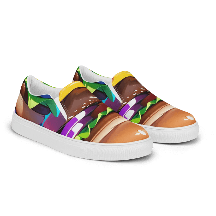 Colorful Burger Extravaganza Slip-On Shoes product image (3)