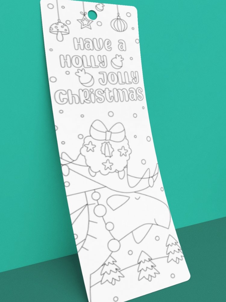 Printable Christmas Coloring Bookmarks for Children - 2