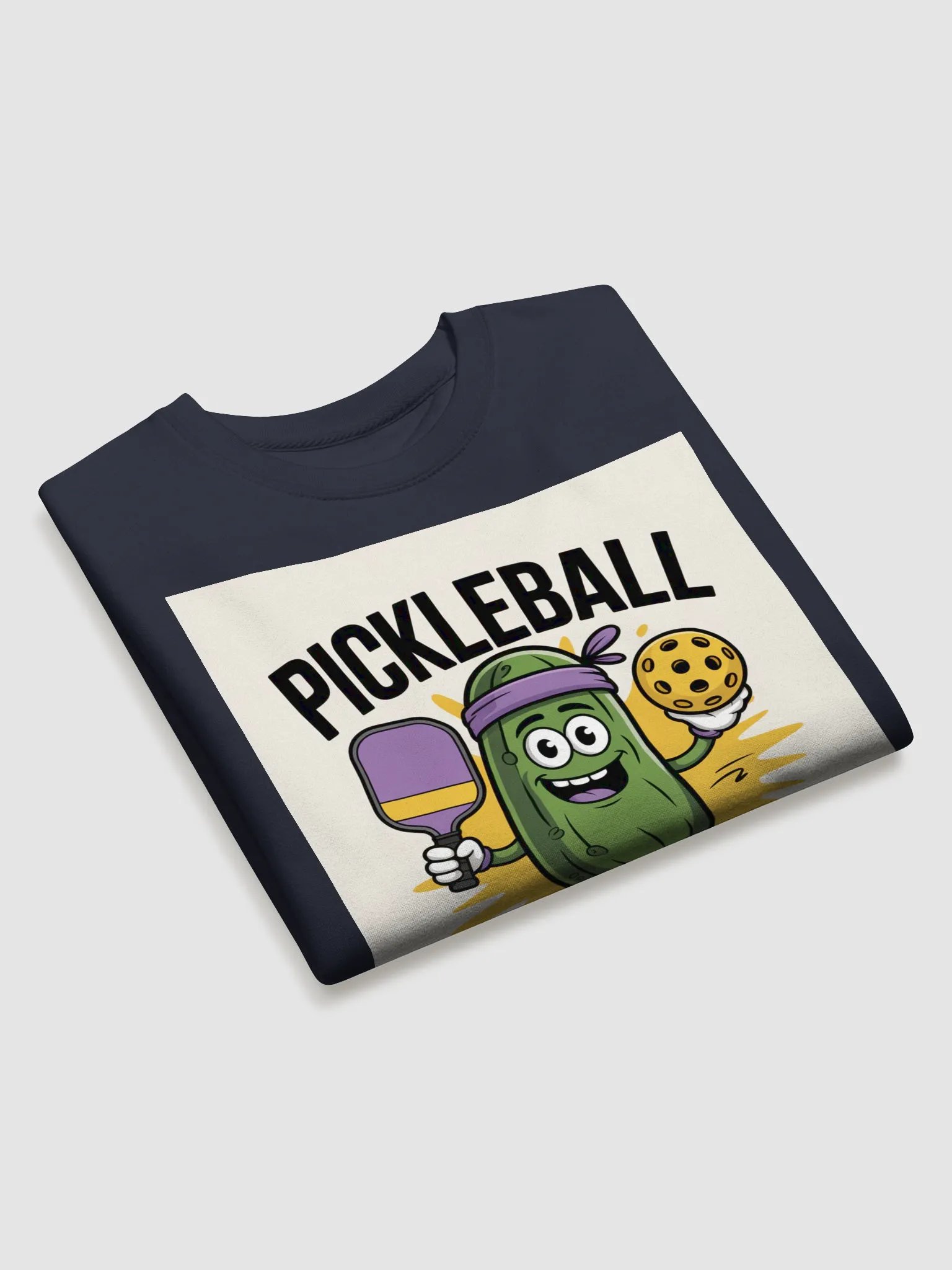 "Pickleball Power" Funny Cartoon Pickle Sweatshirt product image (25)