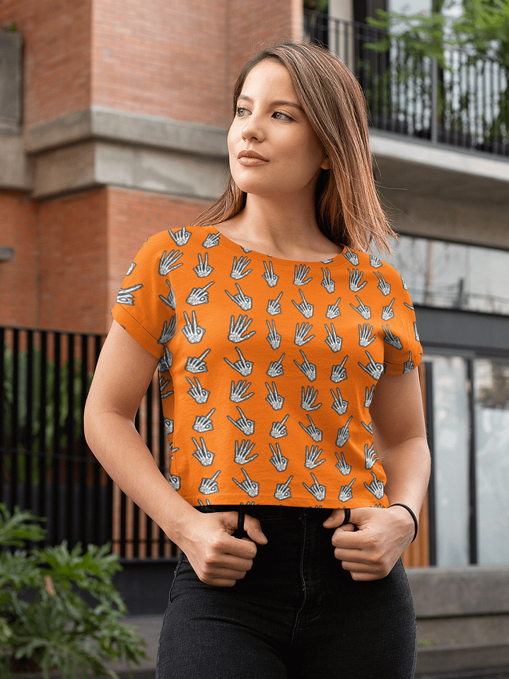 Bone Zone pattern crop tee product image (1)