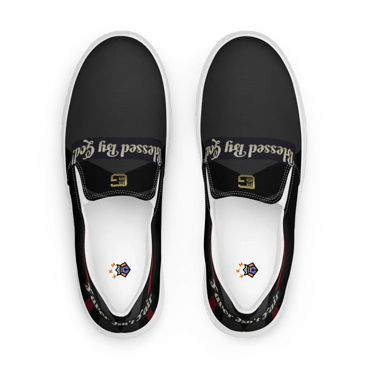 BBG Black with Red Stripe Men's Slip Ons product image (1)