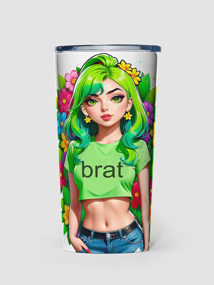 Brat 20 oz Tapered Stainless Steel Tumbler - White - Brat Life v2 product image (1)
