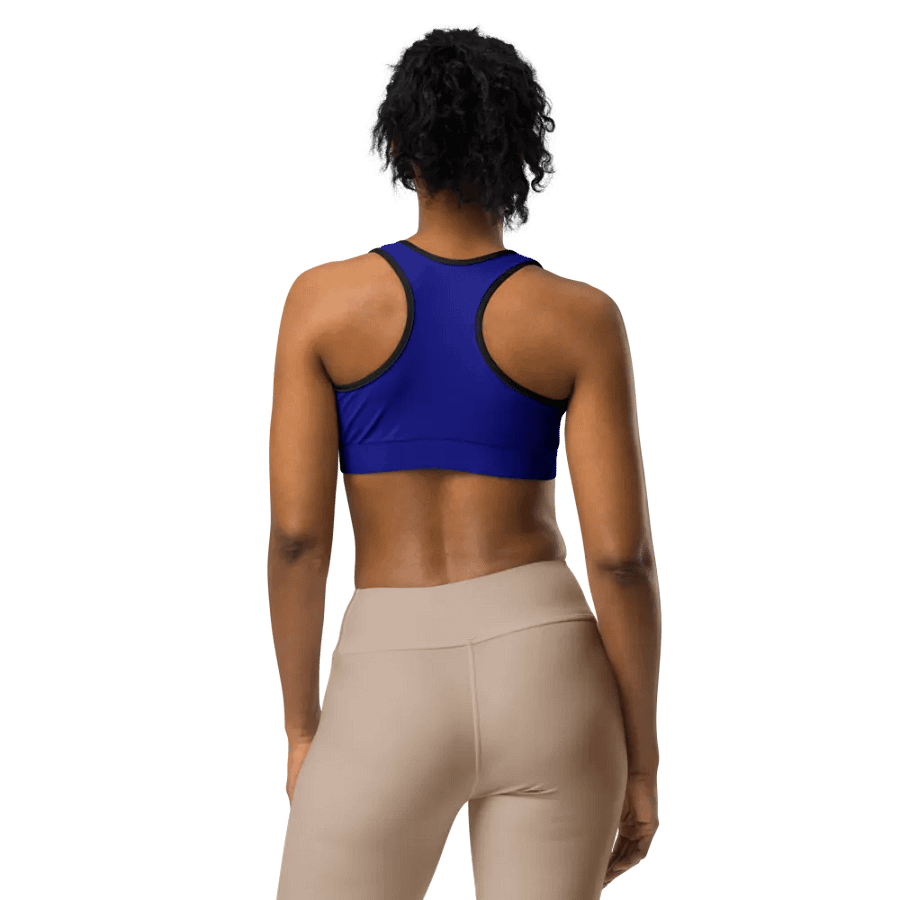 Plain Color Navy Blue Sports Bra product image (4)