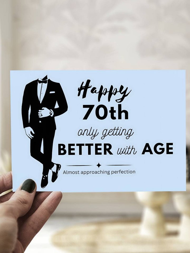 Happy 70th Birthday Man in a Tuxedo Card product image (1)