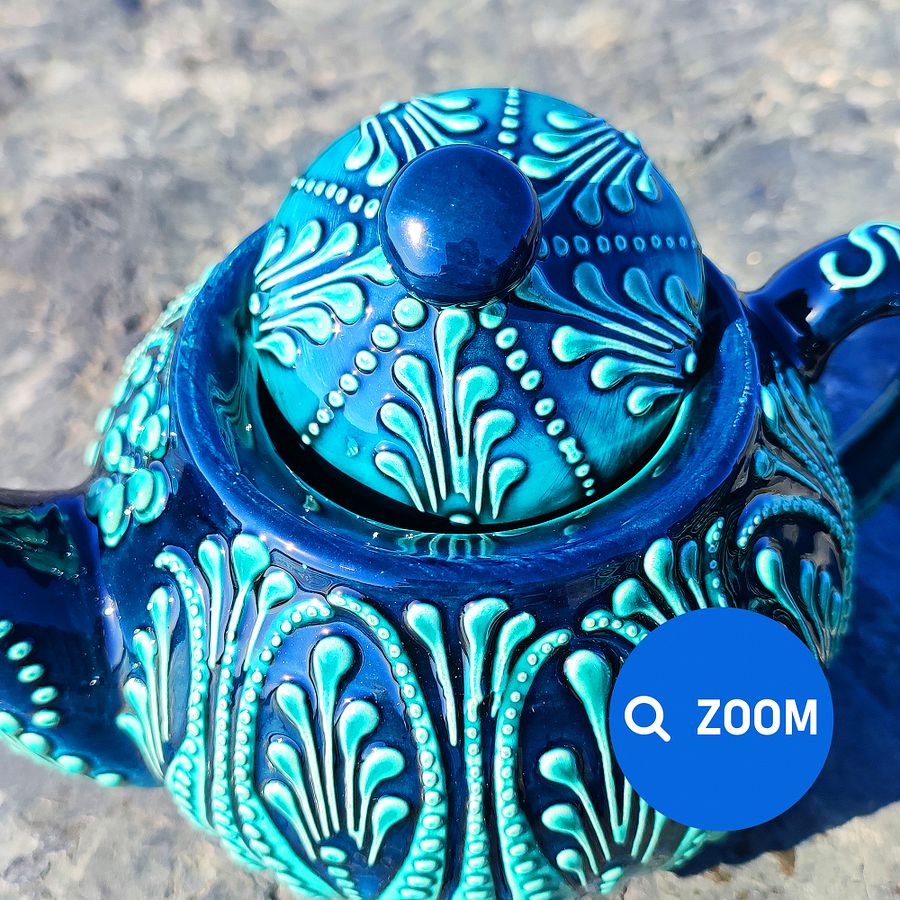 Handcrafted Ceramic Turquoise Teapot – Unique Artisanal Pottery for Tea Lovers product image (6)
