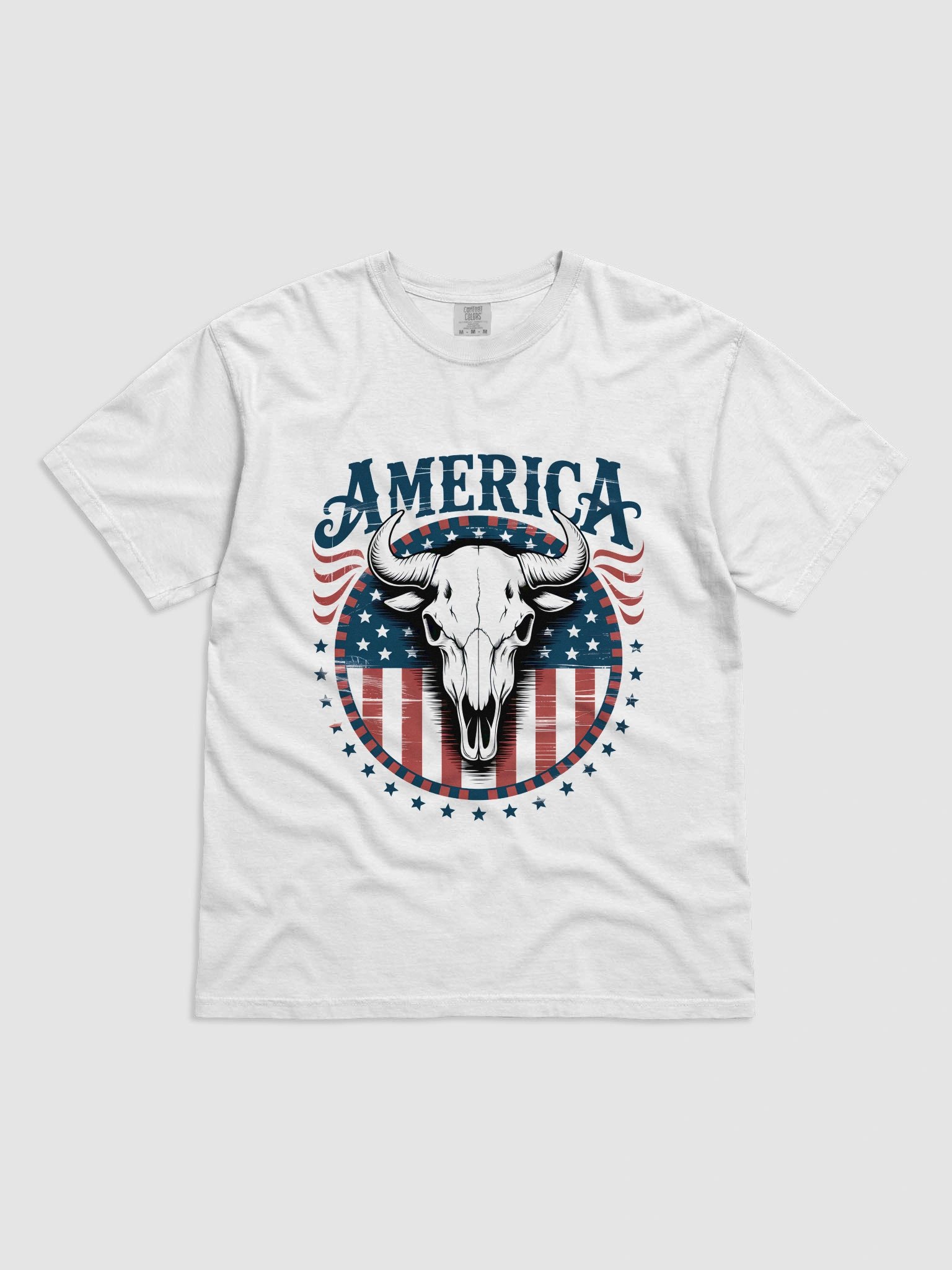 Patriotic Bull Skull Graphic Tee product image (105)