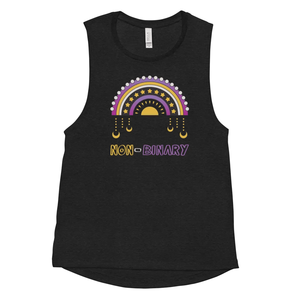Non-Binary Rainbow Fitted Muscle Tank product image (11)