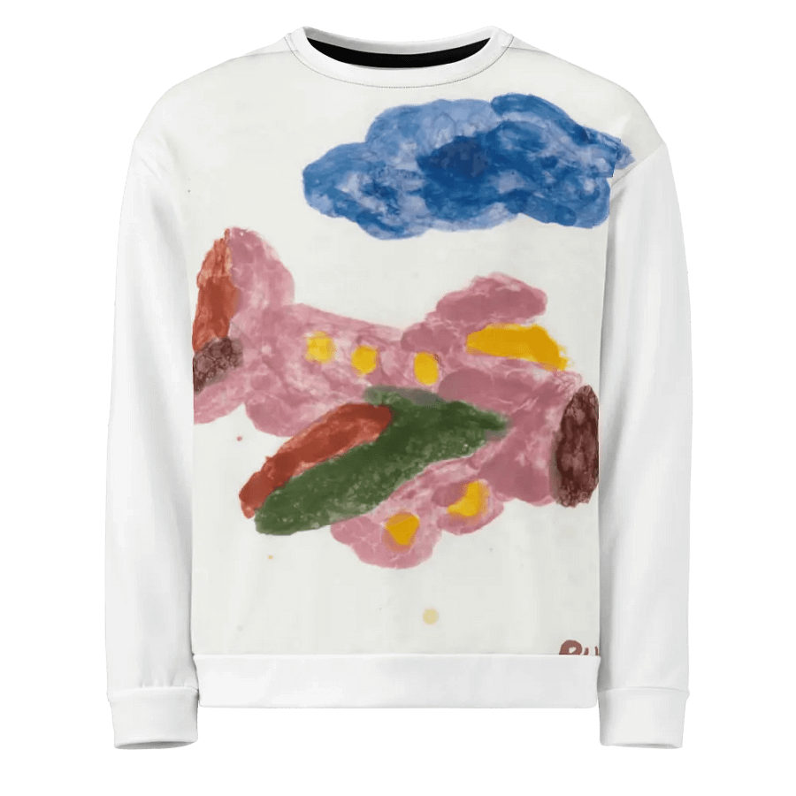Kid Airplane (All-Over Print Recycled Unisex Sweatshirt) product image (3)
