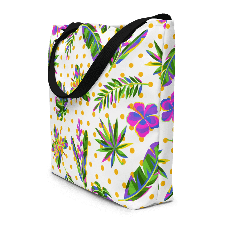 Big printed tote bag with beachy tropical vibe product image (7)