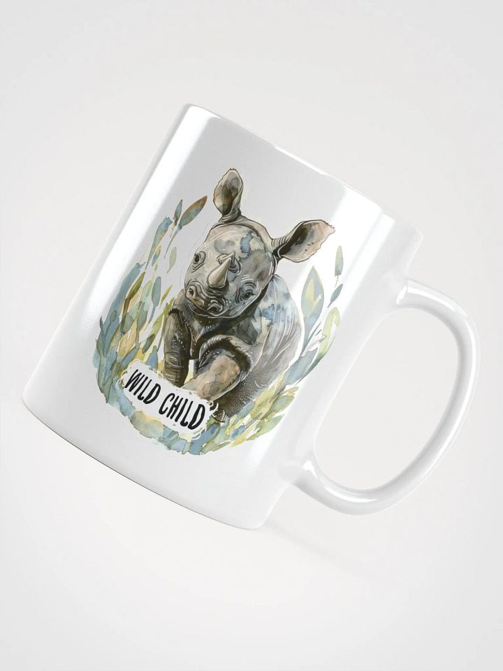 Wild Child Rhino White Glossy Mug product image (1)