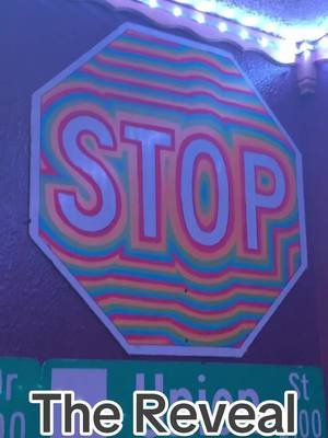 STREET d’SIGNS: Trippy Stop Sign!  - Inspired by the breathing of psychedelics.  . . . . . #stopsign #stopsignpainting #painting #streetsigns #artists #diy #creative #originalart #streetsignart #ledlights #lightart #stopsignart #artistsoftiktok 