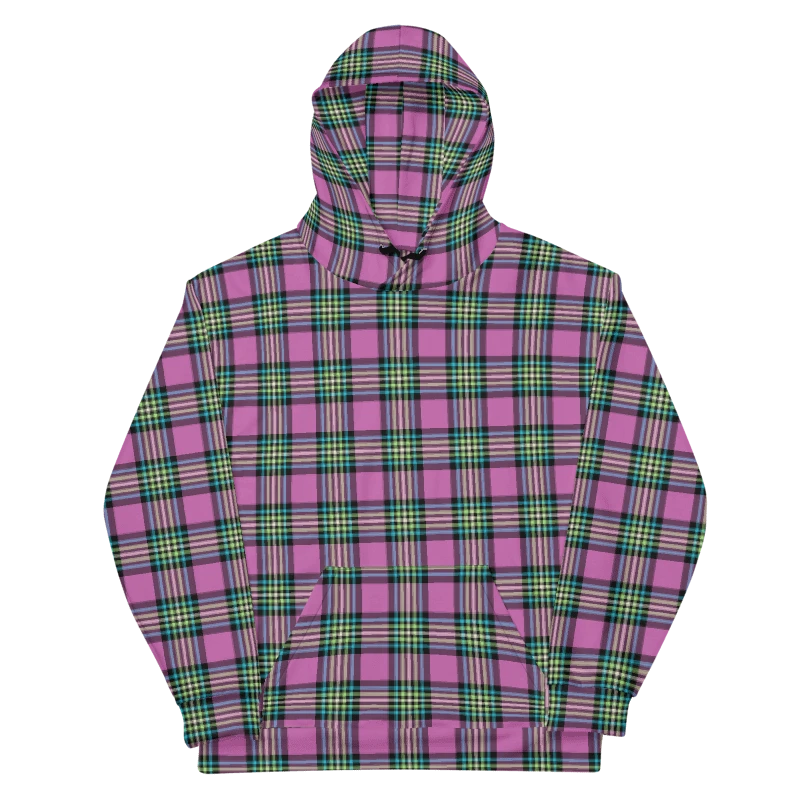 Purple Orchid and Turquoise Plaid Hoodie product image (6)