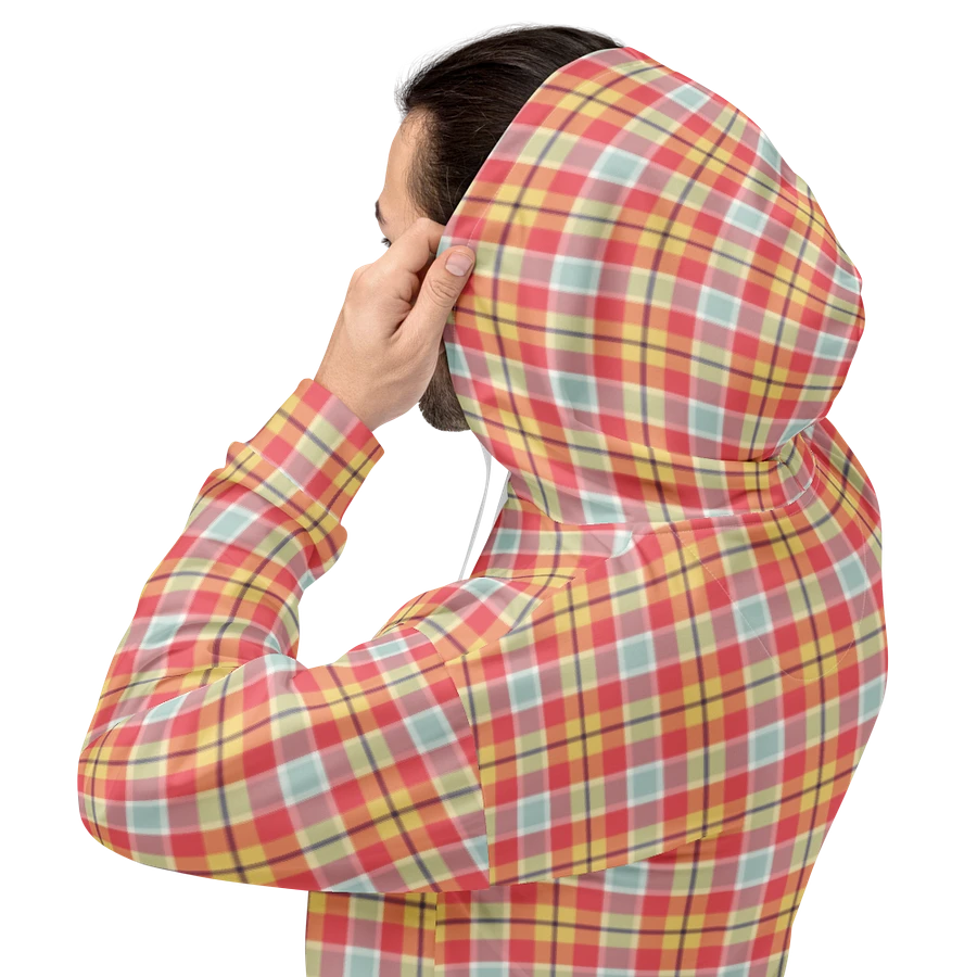 Coral Pink, Yellow, and Mint Green Plaid Hoodie product image (8)