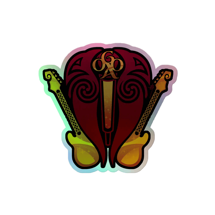| Holographic Sticker | Old Gods Crest | Sunset - Red&Gold | product image (2)