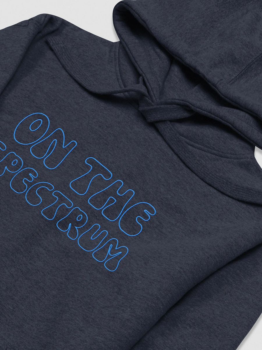 ON THE SPECTRUM OUTLINE (lg. design, aqua thread) embroidered heavyweight hoodie product image (11)