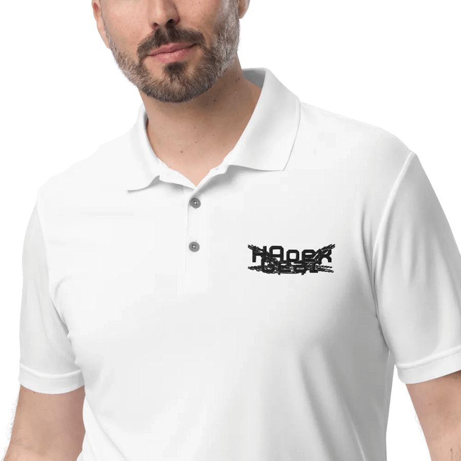 Performance Polo Shirt - Embroidered - Black HApex Gear White Logo product image (1)