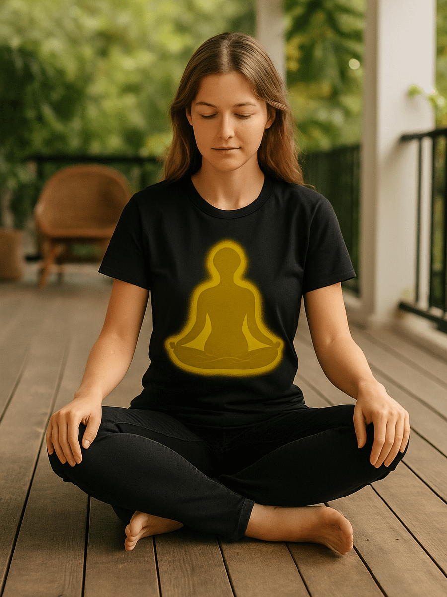 Peace in Practice – Golden Meditation Silhouette Tee | Black product image (2)