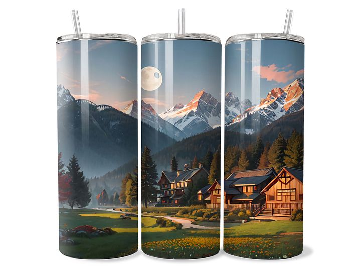 Cozy Mountain Retreat Tumbler - 20oz Stainless Steel product image (1)