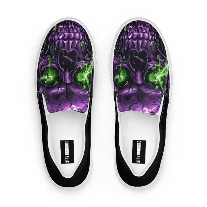 Unhinged Misfits Men’s Skull Canvas Slip-Ons product image (1)